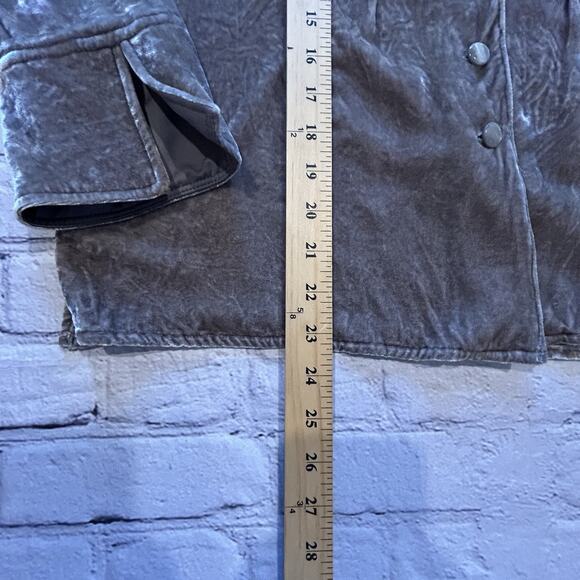 J Jill Sweater Womens Gray Velour Long Sleeve Button Up Jacket Sz Petite Med EUC - Picture 6 of 10